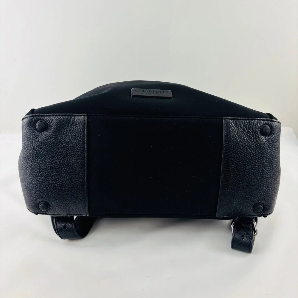 Cole Haan Grand Series Black Nylon and Leather Backpack Laptop Bag 3 Way